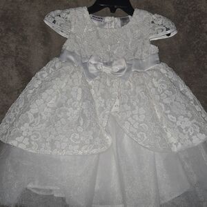Blueberi Boulevard 24 Month White Lace Formal Kids Dress